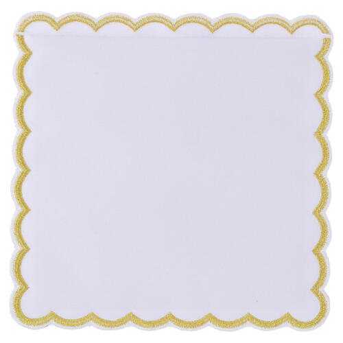 Chalice pall with chalice and host embroidery, gold-tone finish polyester 3