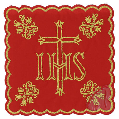 Chalice veil with gold cross and scrollwork, polyester 4