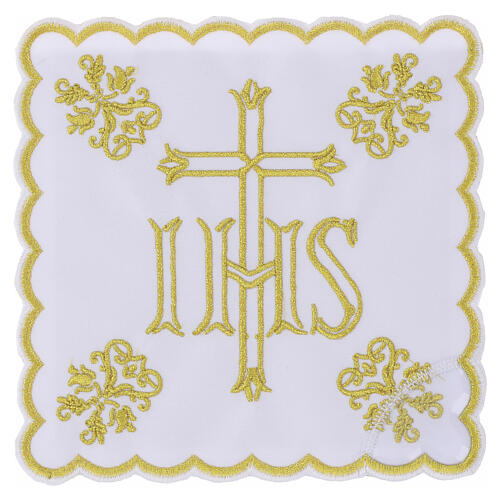 Palle pour calice croix dorée et arabesques polyester 5