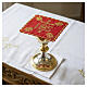 Chalice pall with golden cross and scrollwork, polyester s2