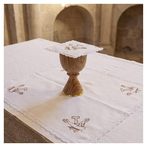 Servizio messa San Francesco misto lino e cotone 4 pezzi 2
