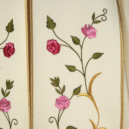Liturgical cope with IHS symbol and roses embroideries 2