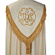 Liturgical cope with IHS symbol and roses embroideries s5