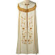 Wool liturgical cope with gold IHS symbol and rose embroideries s1