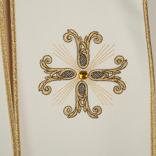 Chape liturgique croix perles en verre 2