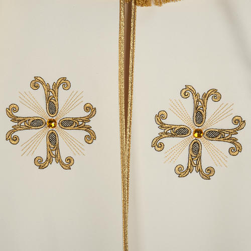 Chape liturgique croix perles en verre 3