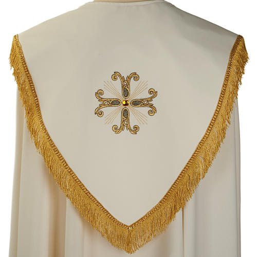 Liturgical cope with gold cross and glass pearl 5