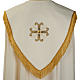 Liturgical cope with gold cross and glass pearl s5