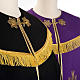 Chape liturgique croix dorées, noire violette s3
