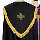 Chape liturgique croix dorées, noire violette s5