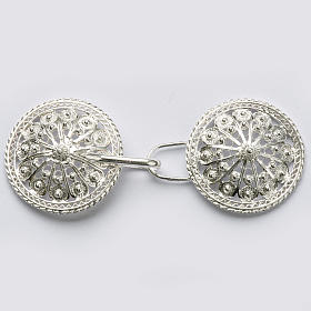 Cope Clasp in silver 800 filigree, round shaped