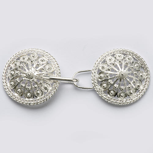 Cope Clasp in silver 800 filigree, round shaped 1