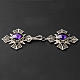 Cope Clasp in silver 800 filigree, cross with Amethyst s3