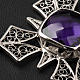 Cope Clasp in silver 800 filigree, cross with Amethyst s4