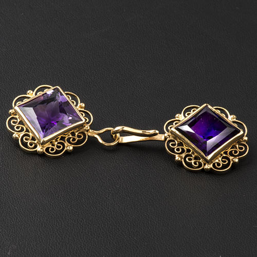 Cope Clasp in golden silver 800 filigree with Amethyst 3