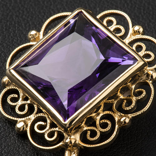 Cope Clasp in golden silver 800 filigree with Amethyst 4