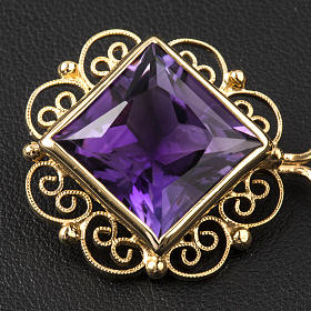 Cope Clasp in golden silver 800 filigree with Amethyst