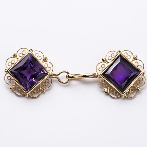 Cope Clasp in golden silver 800 filigree with Amethyst 1