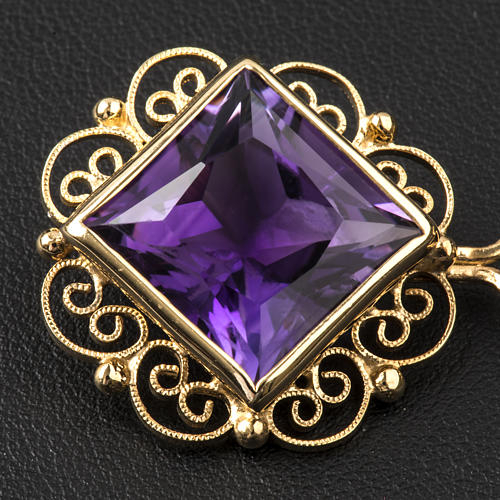 Cope Clasp in golden silver 800 filigree with Amethyst 2