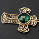 Cope Clasp in silver filigree, cross decoration with green Agate s2