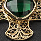 Cope Clasp in silver filigree, cross decoration with green Agate s4