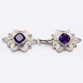 Cope Clasp in silver 800 filigree with Amethyst stone