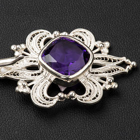 Cope Clasp in silver 800 filigree with Amethyst stone