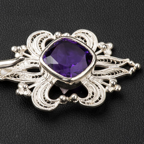 Cope Clasp in silver 800 filigree with Amethyst stone 2