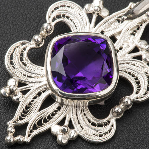 Cope Clasp in silver 800 filigree with Amethyst stone 4