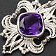 Cope Clasp in silver 800 filigree with Amethyst stone s4