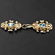 Cope Clasp in silver 800 filigree with blue stone s3