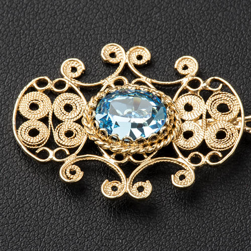 Cope Clasp in silver 800 filigree with blue stone 2
