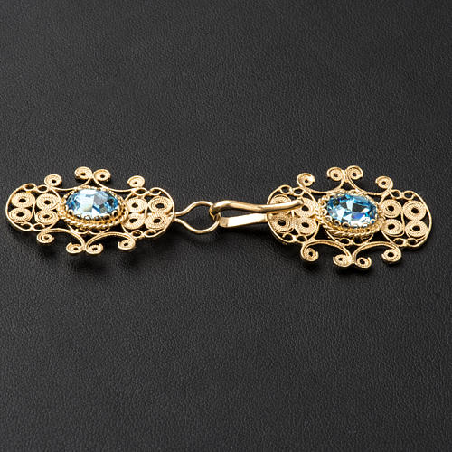 Cope Clasp in silver 800 filigree with blue stone 3