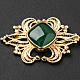 Cope Clasp in golden silver 800 filigree with green Agate s2