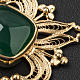 Cope Clasp in golden silver 800 filigree with green Agate s5