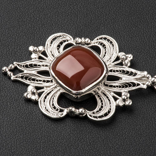 Cope Clasp in silver 800 filigree with carnelian stone 2