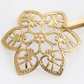 Copes, Roman Chasubles and Dalmatics: Cope clasp, gold-plated brass, hearts