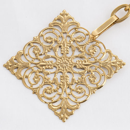 Cope clasp, gold-plated brass, square 2