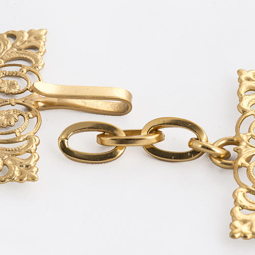 Cope clasp, gold-plated brass, square 3