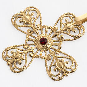 Chapes, Chasubles Romaines, Dalmatiques: Accroches pour chape en laiton doré croix pierres