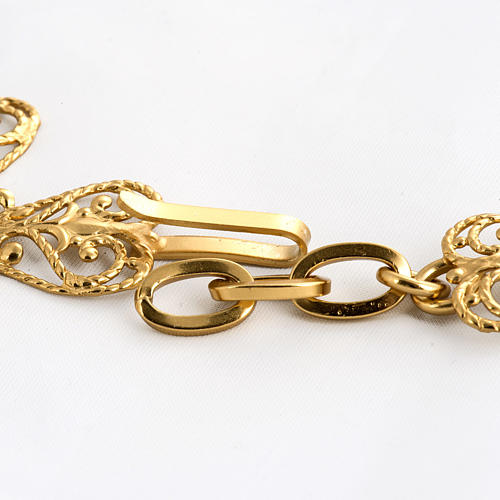 Cope clasp, gold-plated brass, cross with stone 3