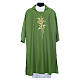 Dalmatic with embroidered ears of wheat and cross 100% polyester s3