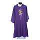 Dalmatic with embroidered ears of wheat and cross 100% polyester s8