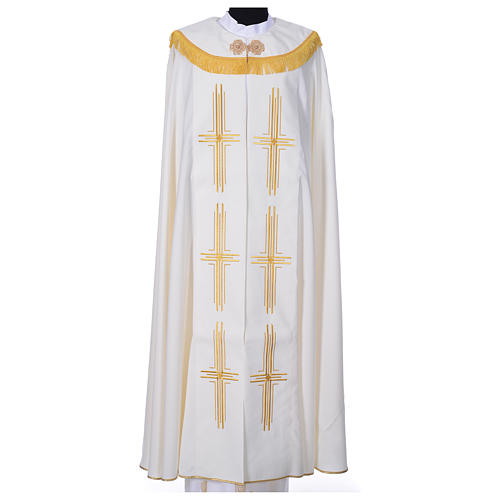 Cope in polyester with 6 crosses embroidery 3