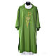 Dalmatic with embroidered Chi-Rho chalice host 100% polyester s15