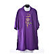 Eucharistic Dalmatic with embroidered Chi-Rho chalice host 100% polyester s12