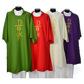 Dalmatic with embroidered loaves and fishes 100% polyester
