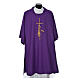 Eucharistic Dalmatic with cross, ear of wheat and flame 100% polyester s6