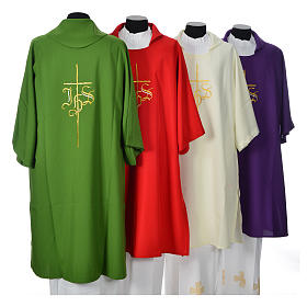 Dalmatic 100% polyester with cross and IHS symbol