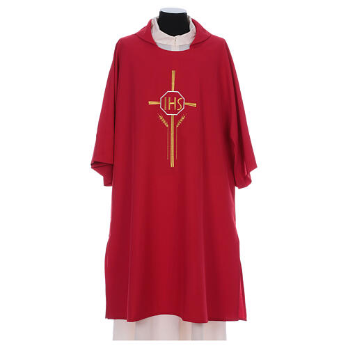 Dalmatic 100% polyester with cross, ear of wheat, IHS 4